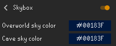 Skybox plugin settings